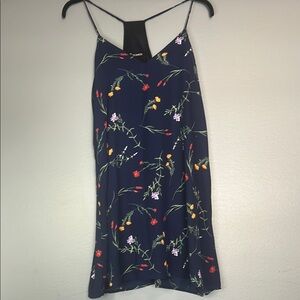 Navy Blue Floral Slip Dress Size Medium